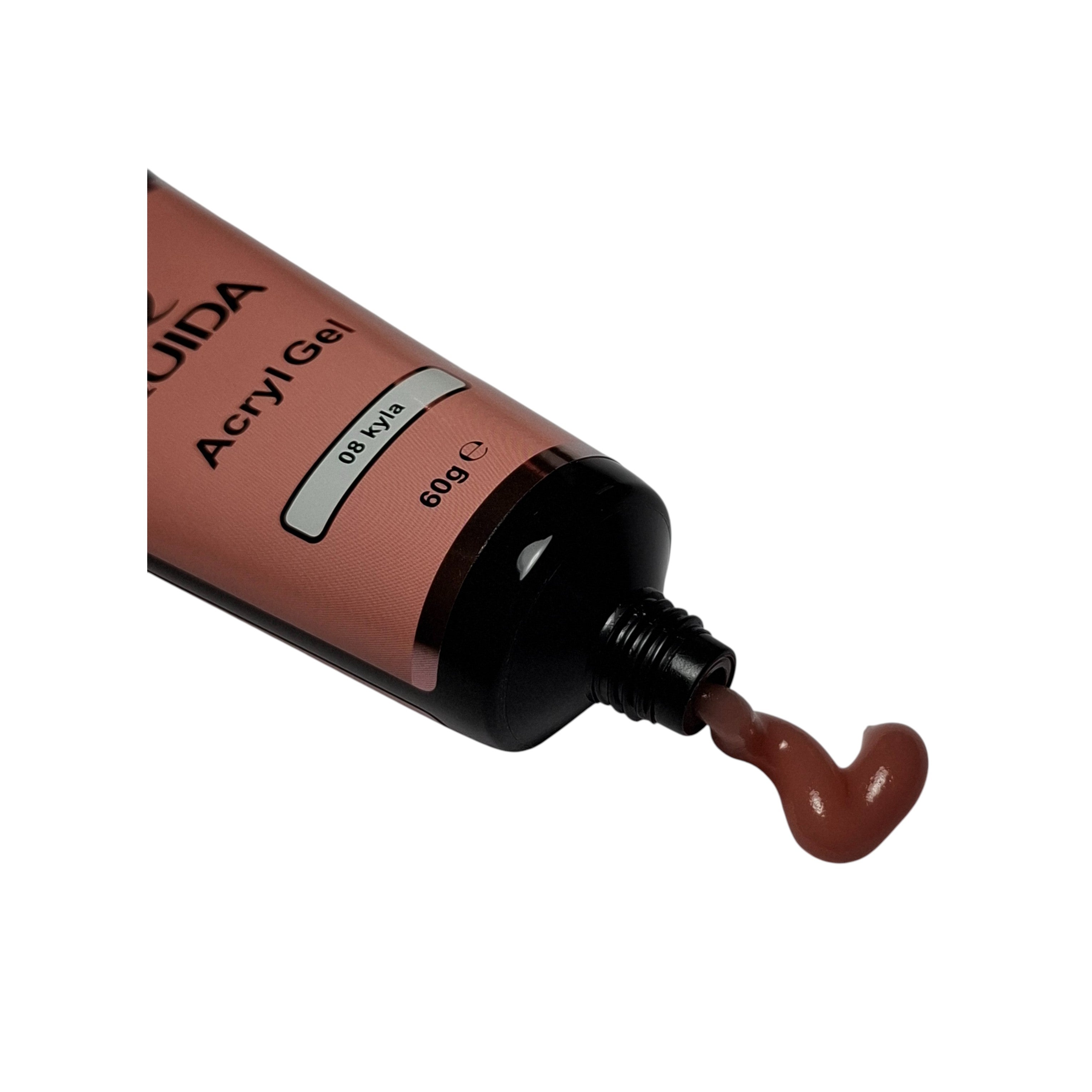 Acrylgel Kyla #08 – Diepe Warme Chocoladebruin met Roze-Rode Ondertoon