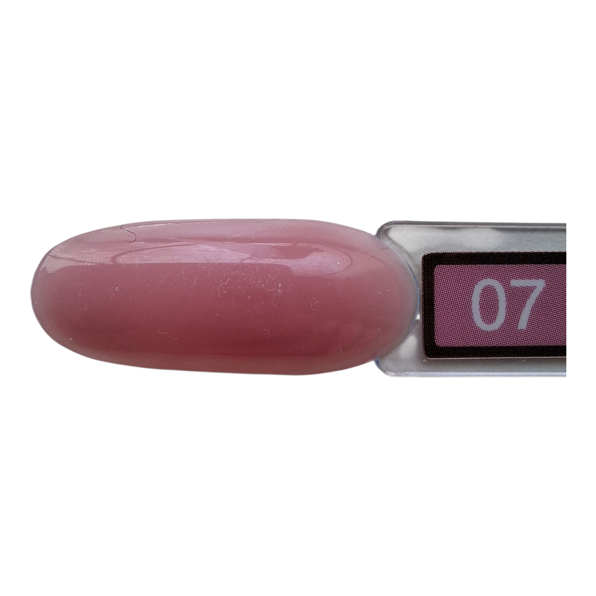 Swatch Quida Silky Pink #007 op nagelip - nude babyroze finish.