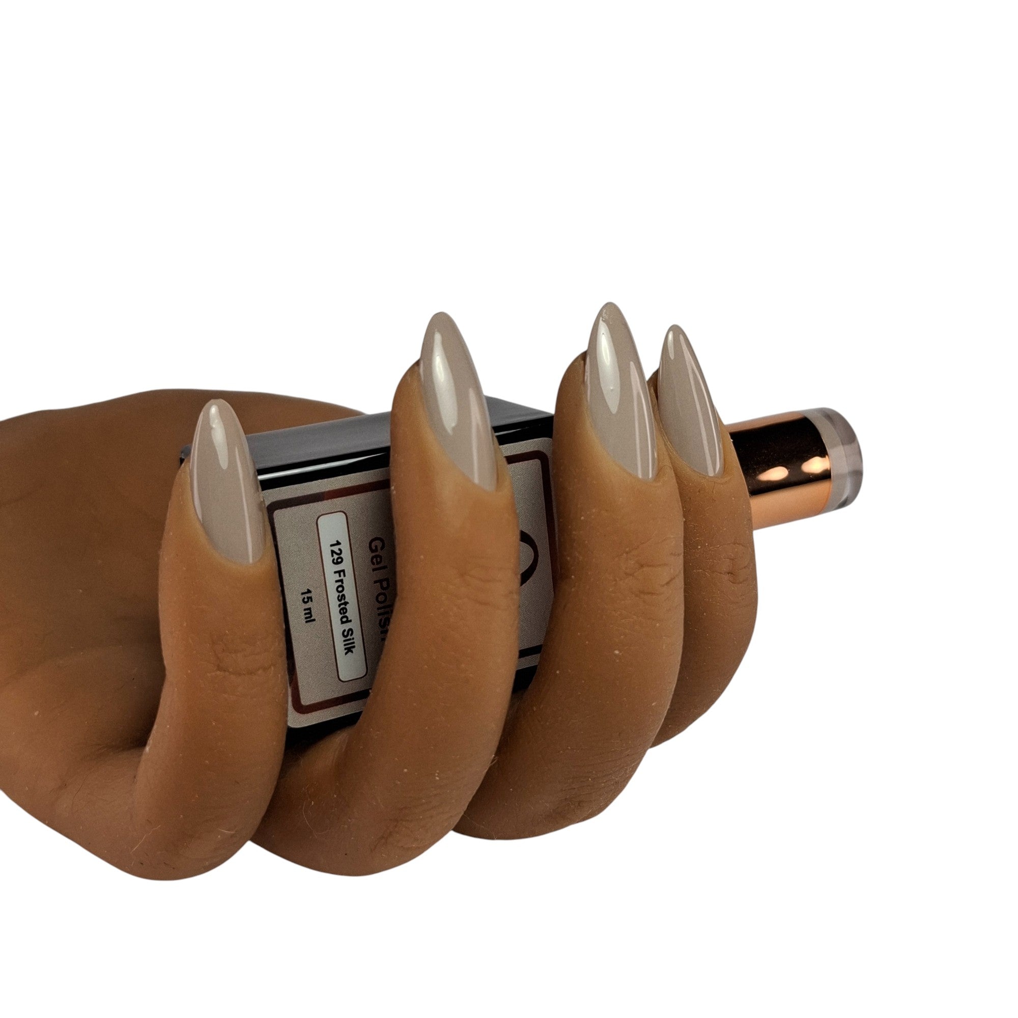 Gel Polish Frosted Silk #129 – Zijdezachte Beigegrijze Nude