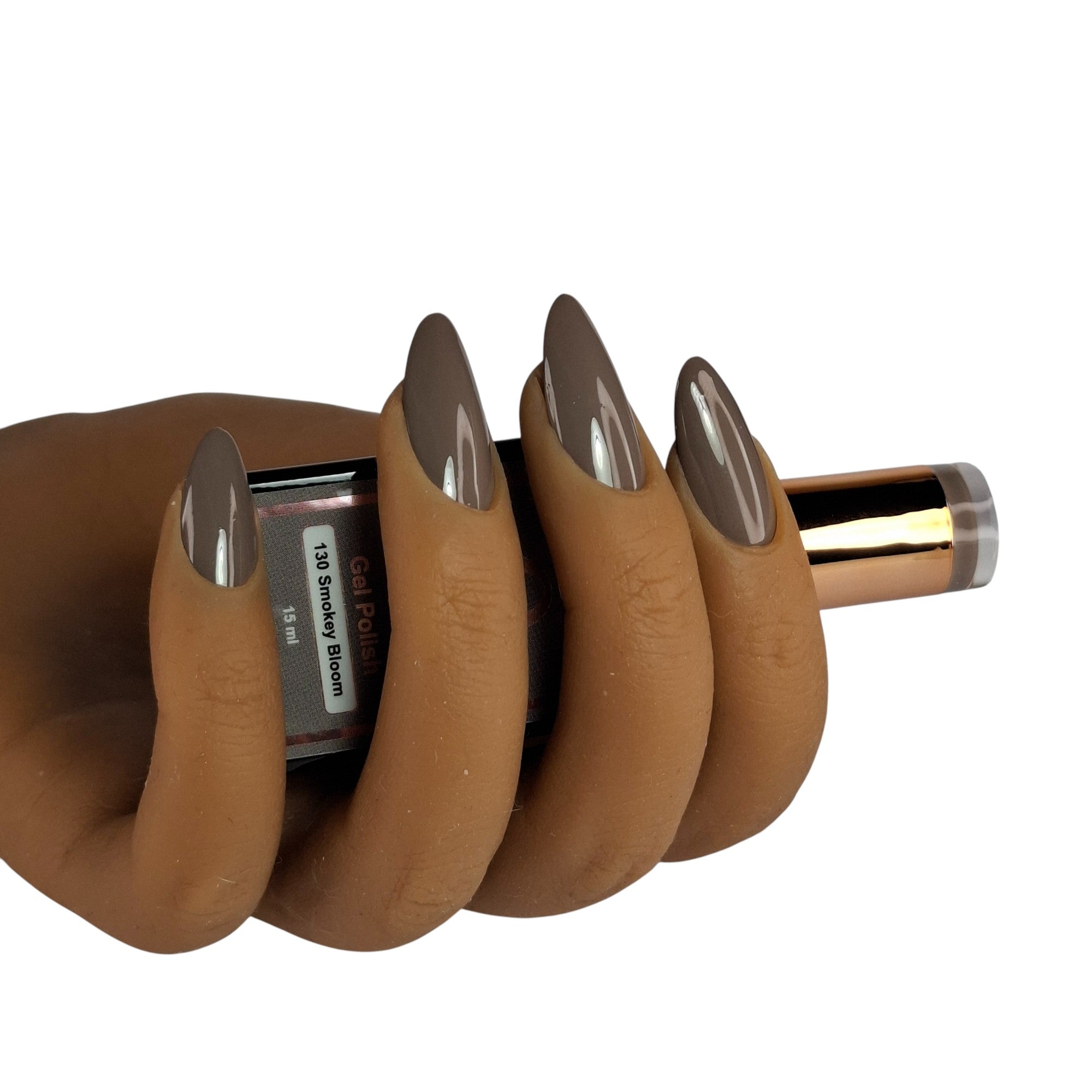 Gel Polish Smokey Bloom #130 – Koel Taupegrijs met Mauve Nuance