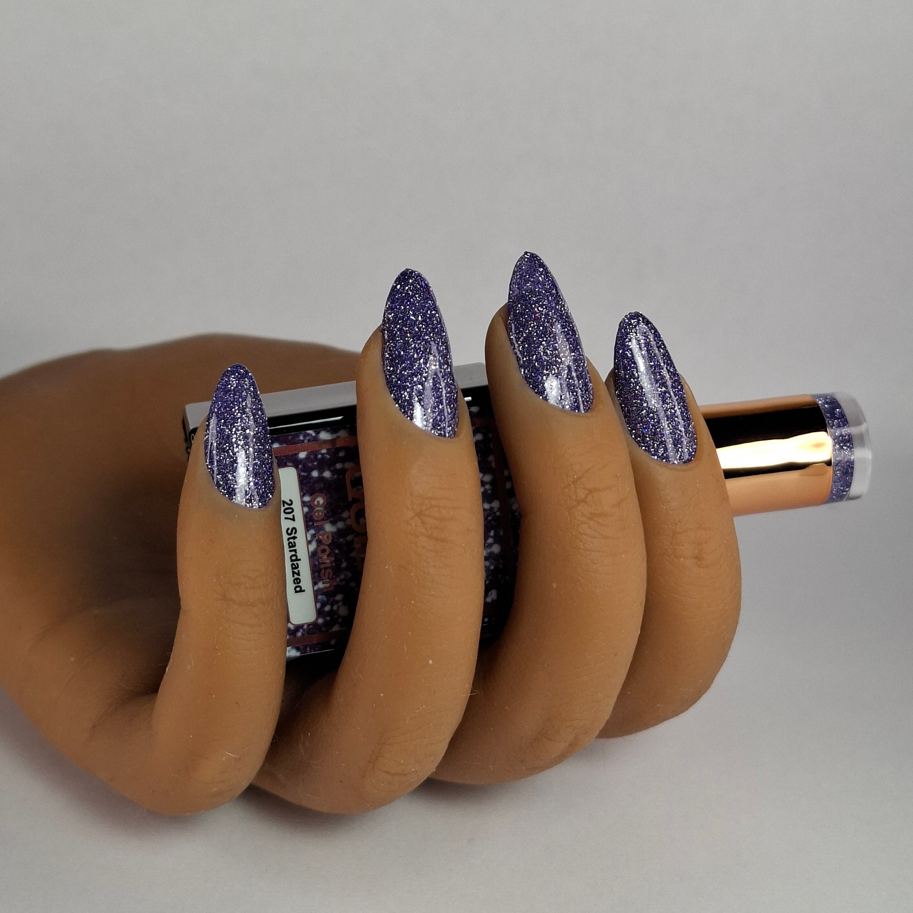 Glitter Gel Polish Stardazed #207 – Elegante Paarse Glitter met Kosmische Sterrenachtige Sparkle