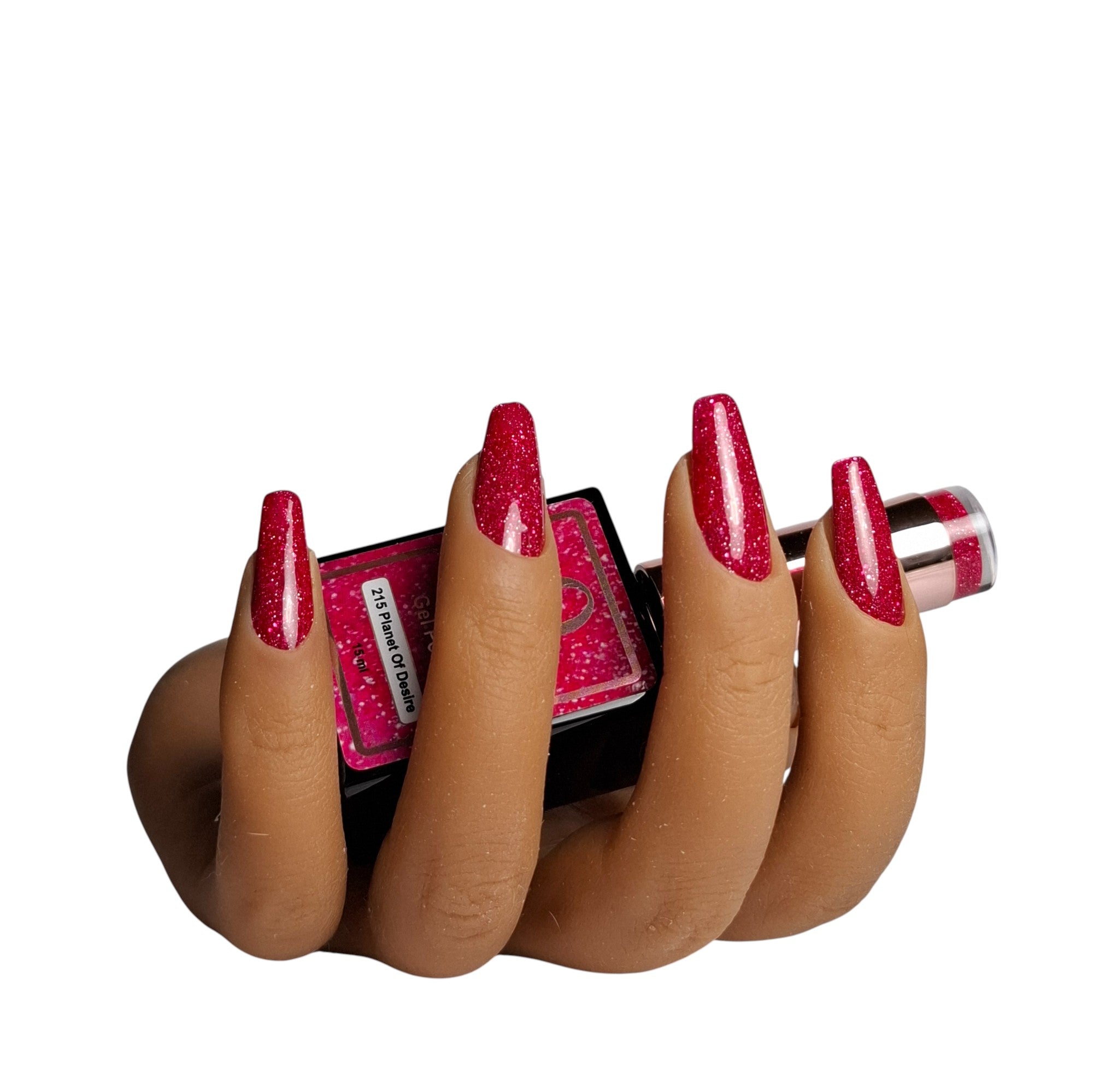Glitter Gel Polish Planet Of Desire #215 – Heldere Robijnrode Glitter met Intense Sparkle