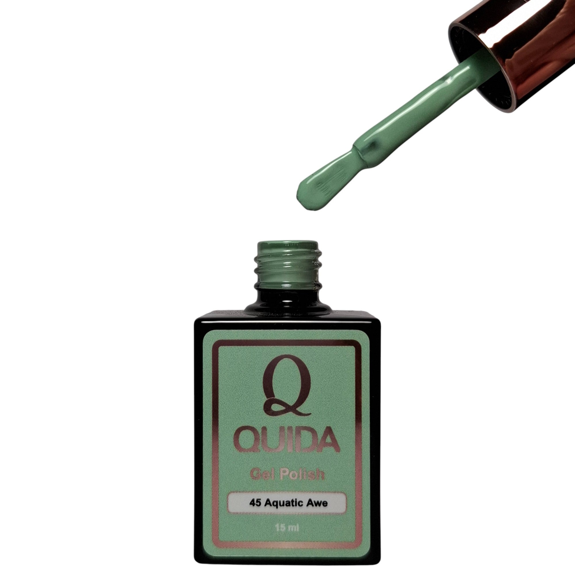 Gel Polish Aquatic Awe #45 – Zachte Gedempte Mintgroen met Aqua-Blauwe Ondertoon