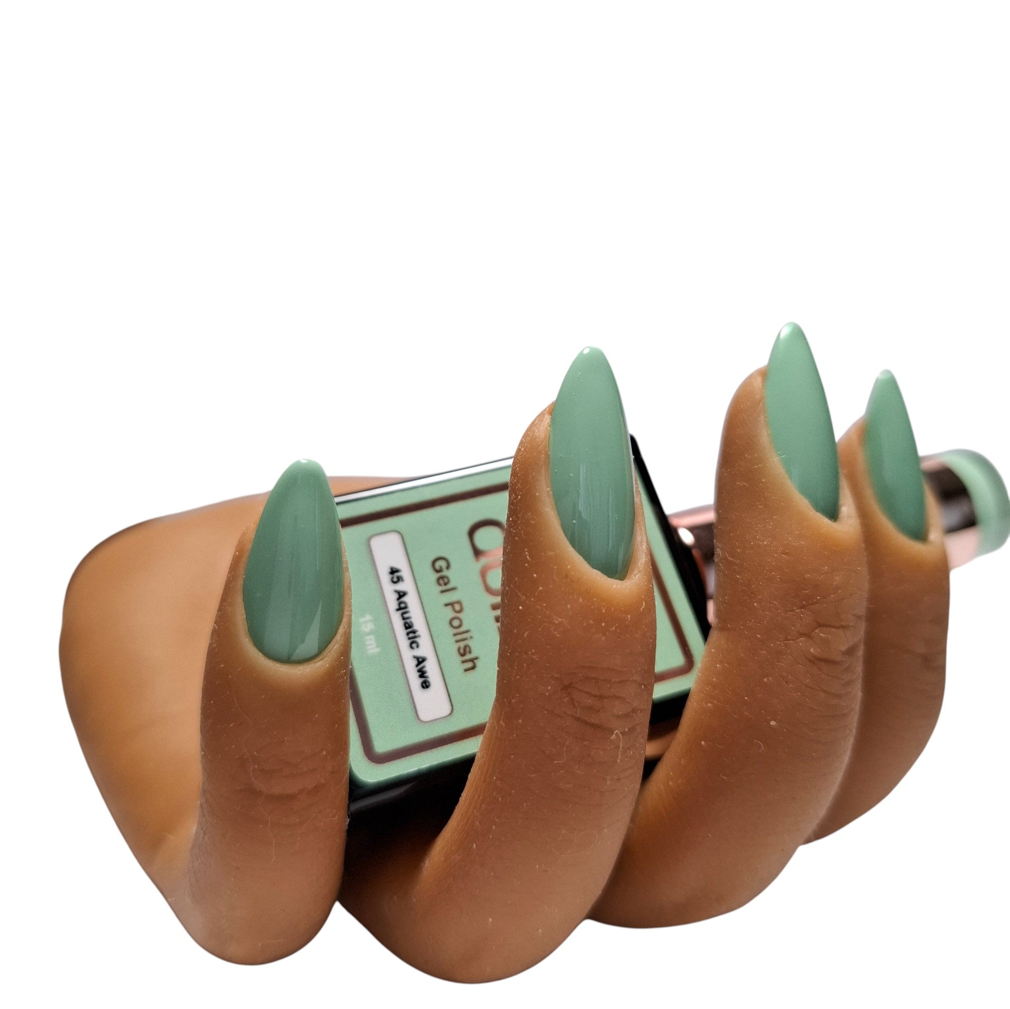 Gel Polish Aquatic Awe #45 – Zachte Gedempte Mintgroen met Aqua-Blauwe Ondertoon