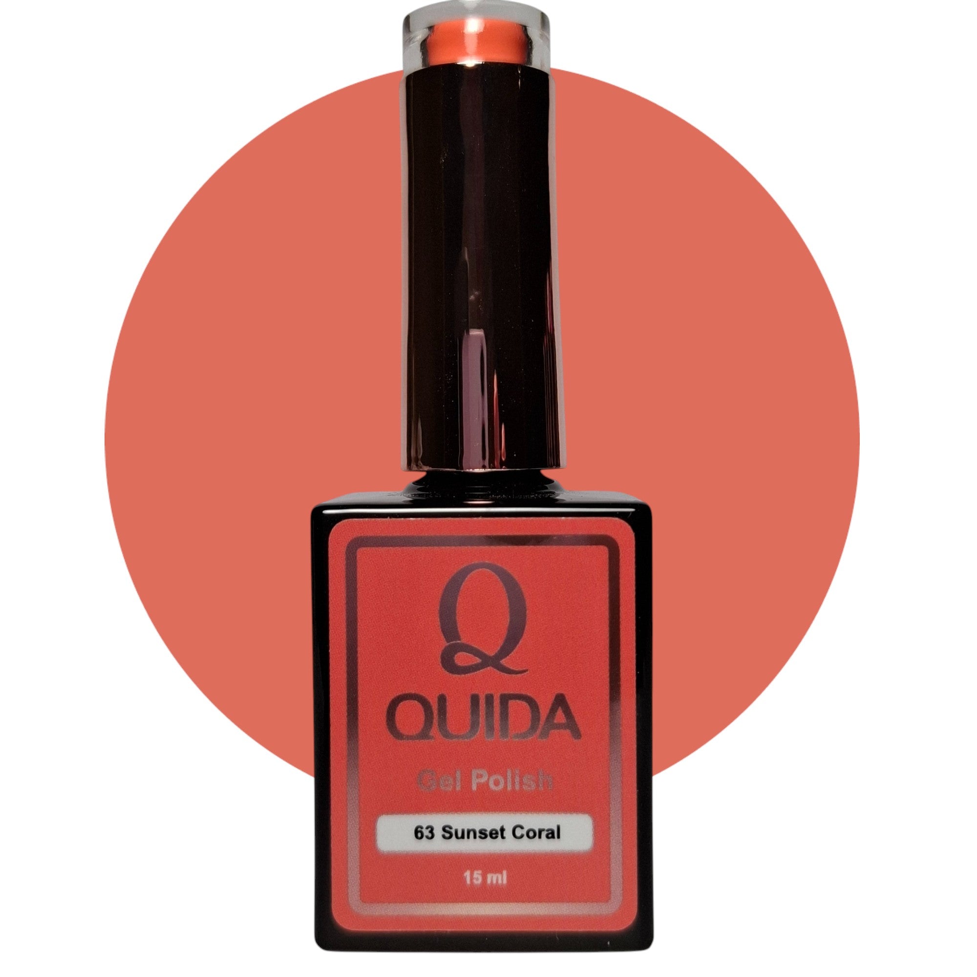 Gel Polish Sunset Coral #63 – Levendig Koraal-Oranje met Zomerse Gloed