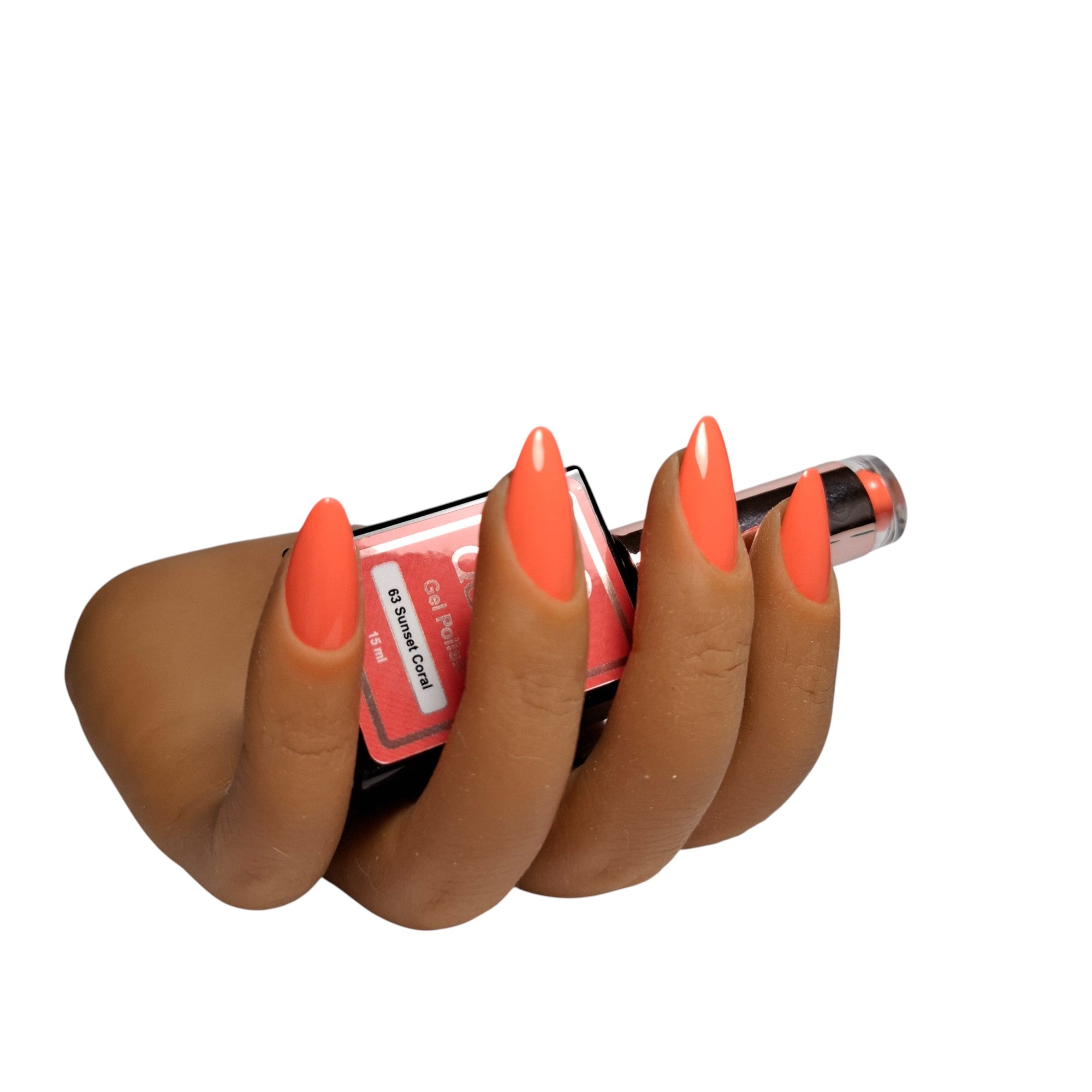 Gel Polish Sunset Coral #63 – Levendig Koraal-Oranje met Zomerse Gloed