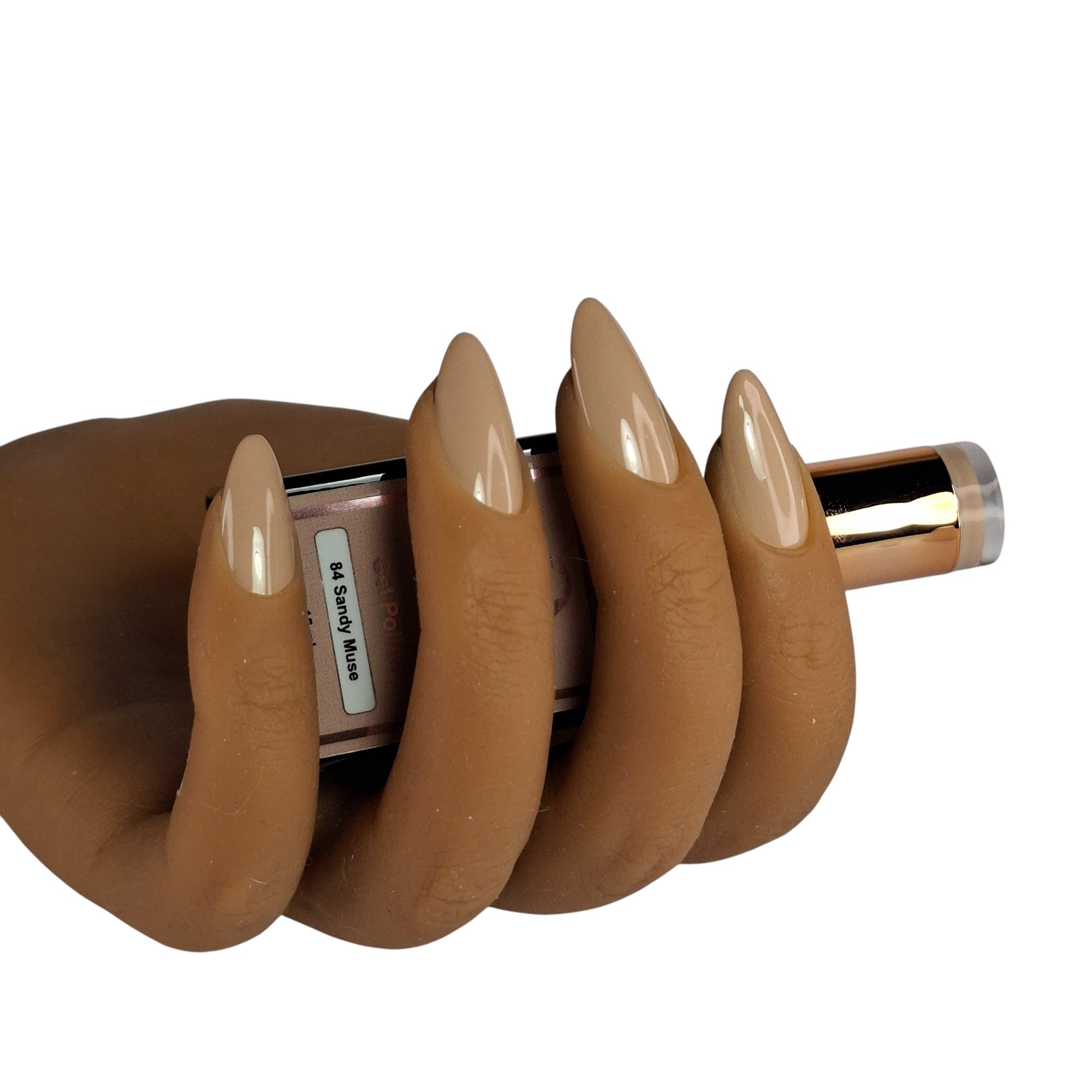 Gel Polish Sandy Muse #84 – Warme Zandbruin met Roze-Beige Ondertoon