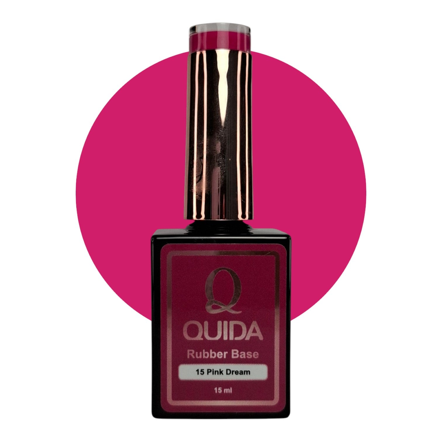 Rubber Base Pink Dream #15 – Intens Elektrisch Fuchsia-Roze met Volle Dekking