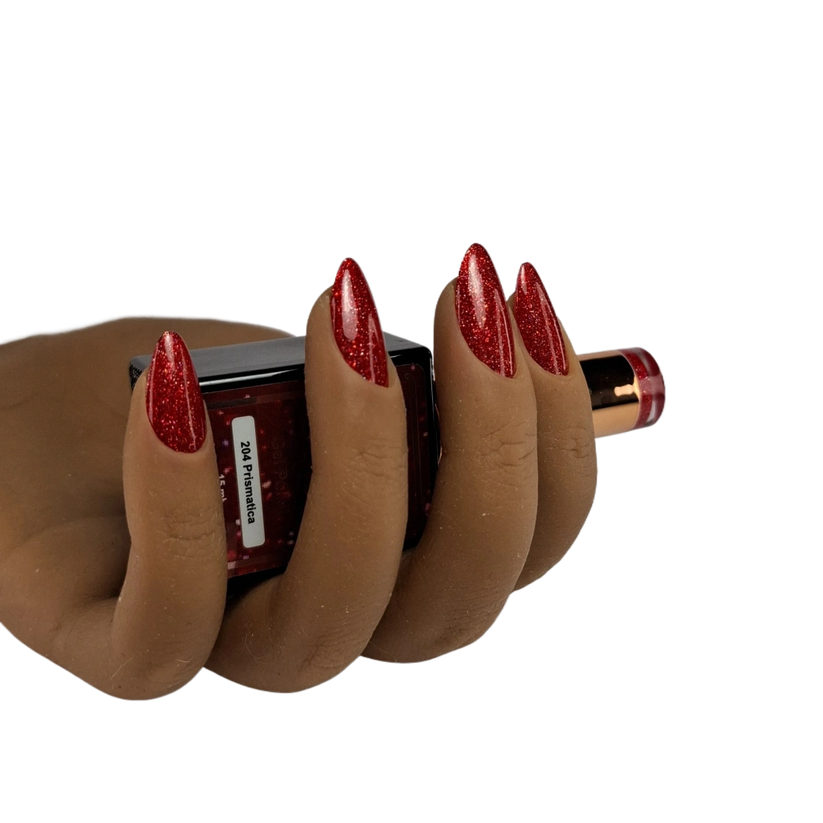 Glitter Gel Polish Prismatica #204 – Intense Rode Glitter met Multidimensionale Sparkle
