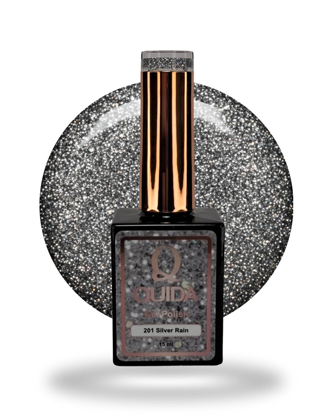 Glitter Gel Polish Silver Rain #201 – Fonkelende Zilveren Microglitter met Spectaculaire Lichtreflectie