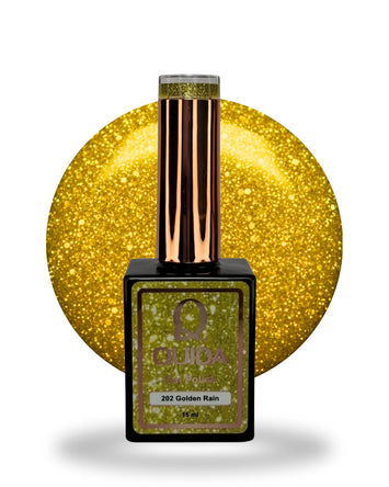 Glitter Gel Polish Golden Rain #202 – Warme Geel Gouden Glitter met Intense Luxe Shine