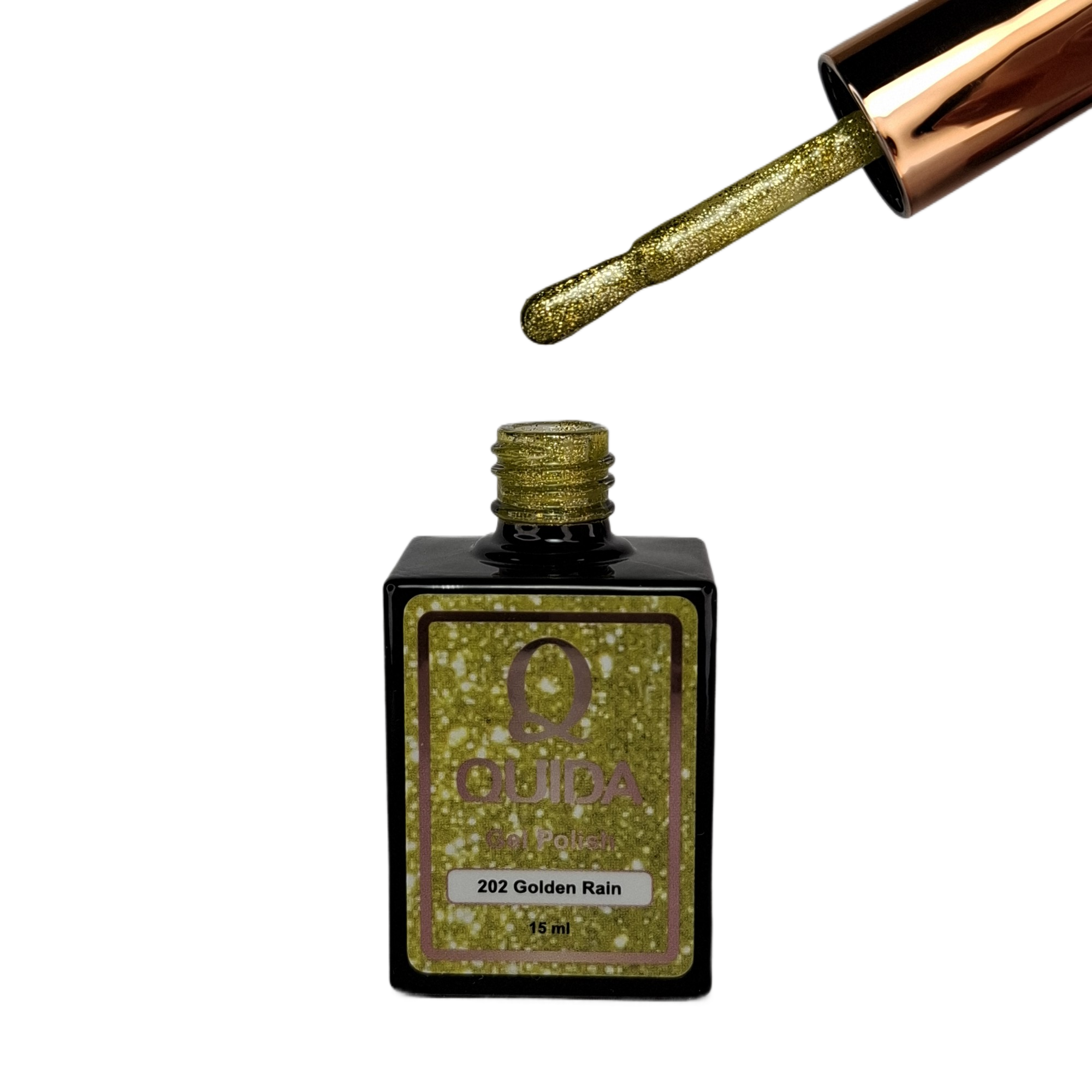 Glitter Gel Polish Golden Rain #202 – Warme Geel Gouden Glitter met Intense Luxe Shine