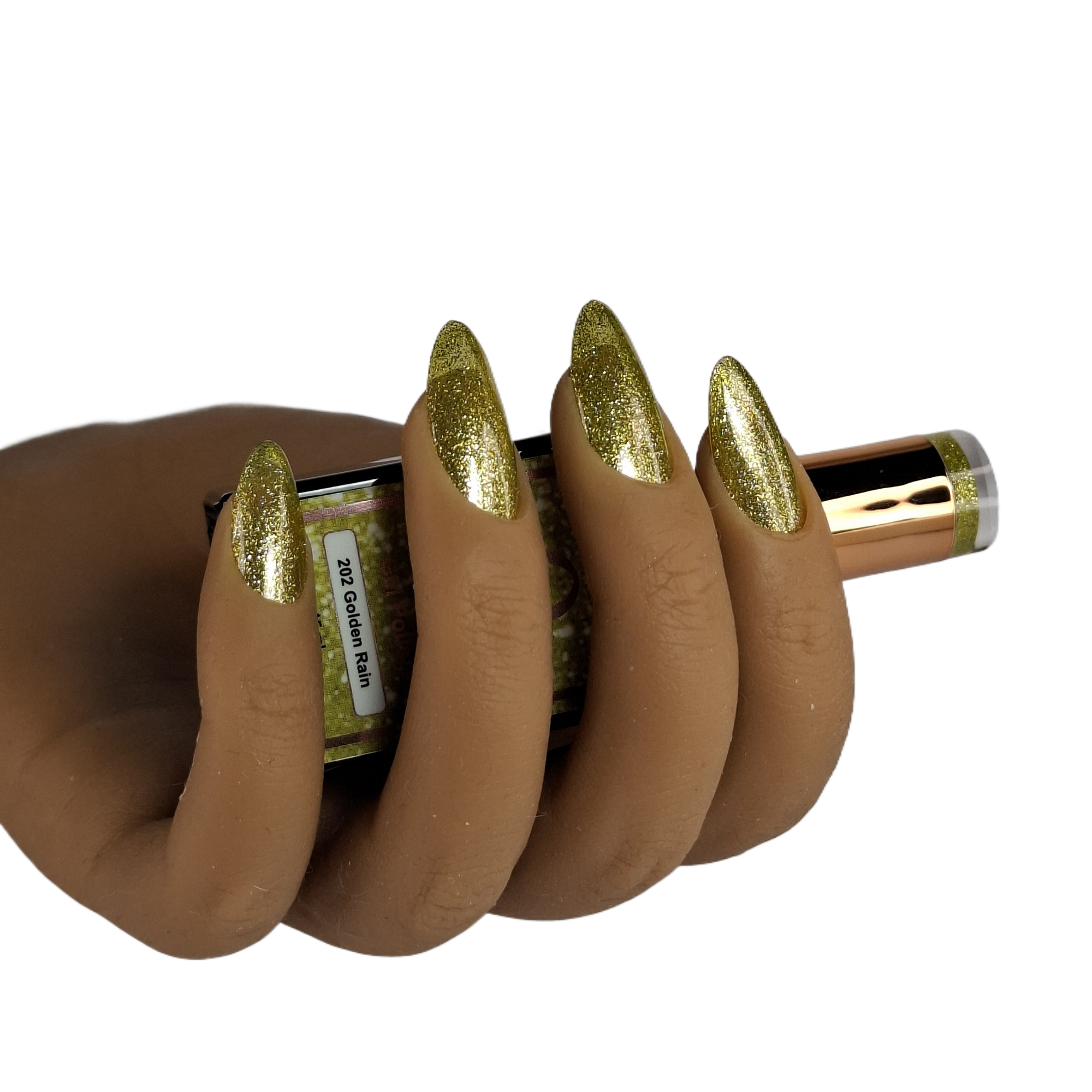 Glitter Gel Polish Golden Rain #202 – Warme Geel Gouden Glitter met Intense Luxe Shine