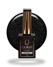 Glitter Gel Polish Duskfire #203 – Diepzwarte Glitter met Vurige Multicolor Sparkle