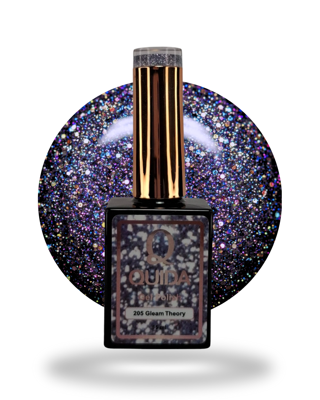 Glitter Gel Polish Gleam Theory #205 – Holografische Paarse Glitter met Magisch Diepte-Effect