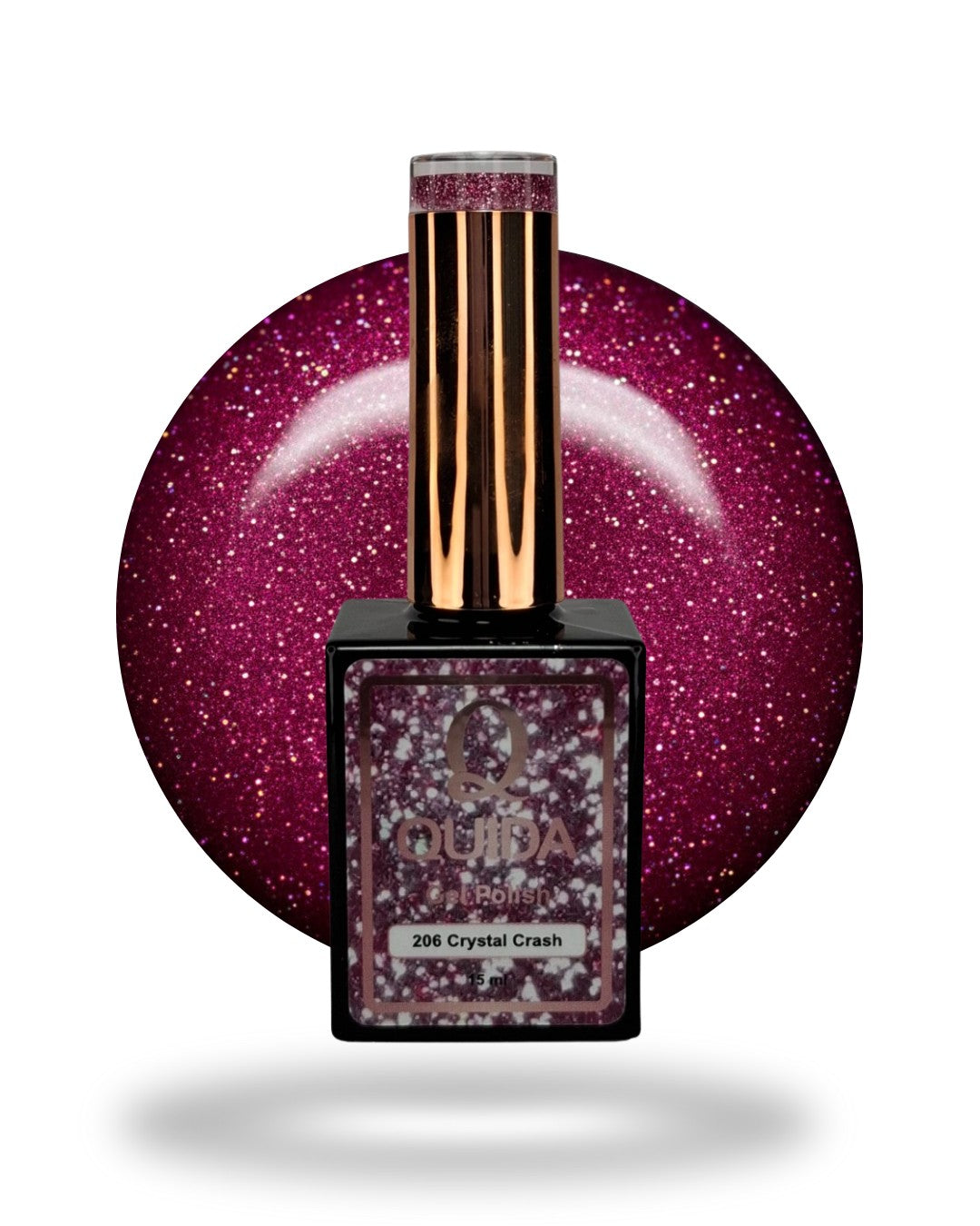 Glitter Gel Polish Crystal Crash #206 – Frisse Roze Glitter met Helder Kristaleffect
