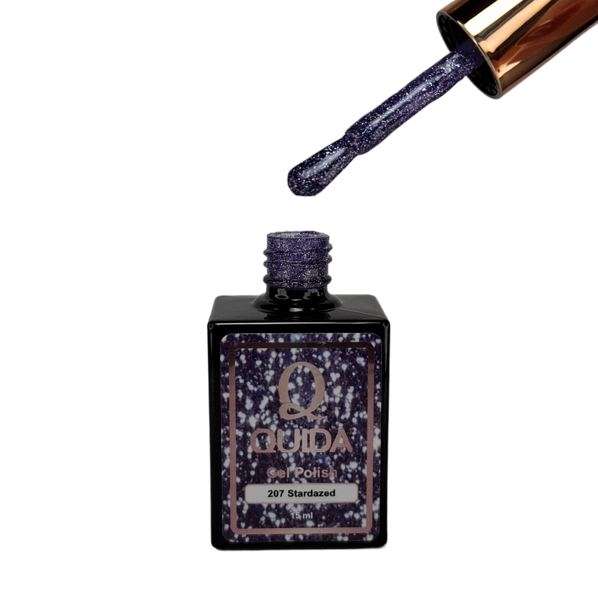 Glitter Gel Polish Stardazed #207 – Elegante Paarse Glitter met Kosmische Sterrenachtige Sparkle