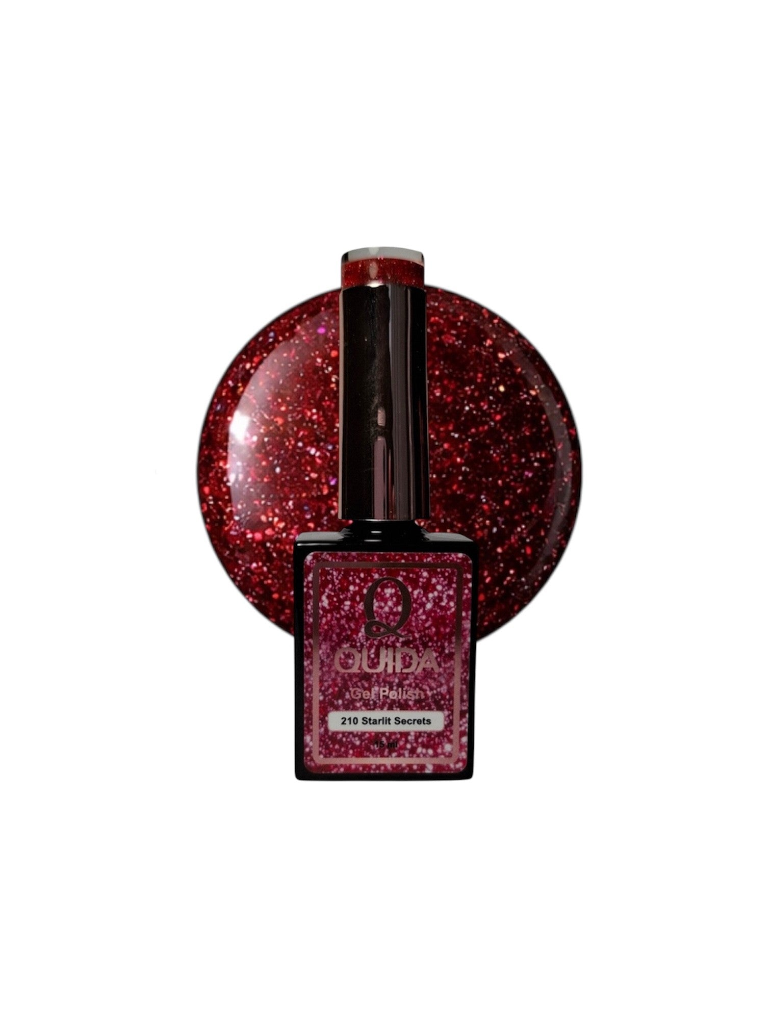Glitter Gel Polish Starlit Secrets #210 – Diepe Bordeauxrode Glitter met Mysterieuze Luxe Sparkle