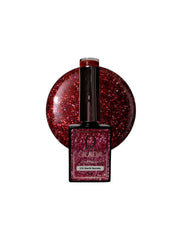 Glitter Gel Polish Starlit Secrets #210 – Diepe Bordeauxrode Glitter met Mysterieuze Luxe Sparkle
