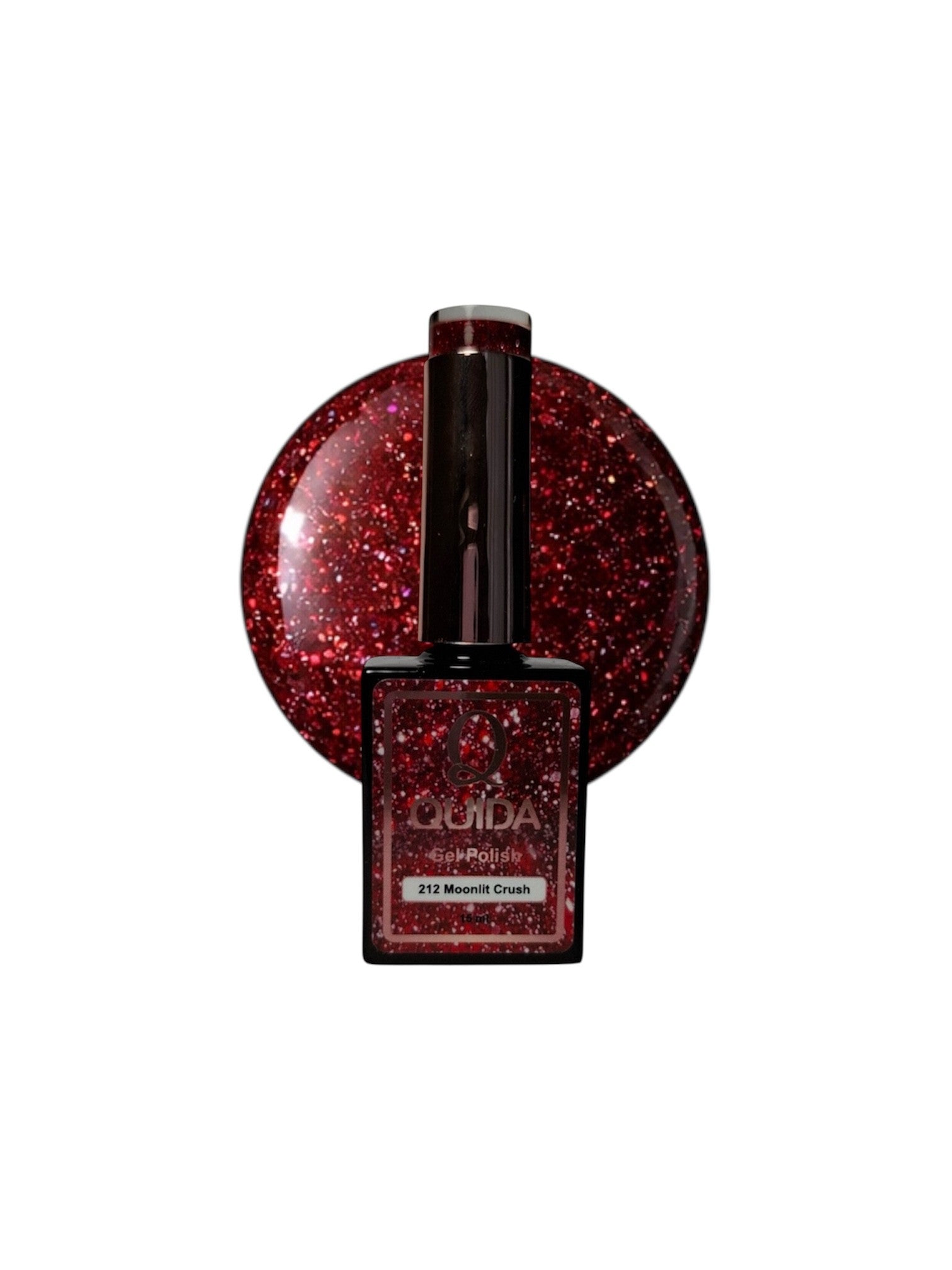 Glitter Gel Polish Moonlit Crush #212 – Diepe Wijnrode Glitter met Mysterieuze Elegante Sparkle