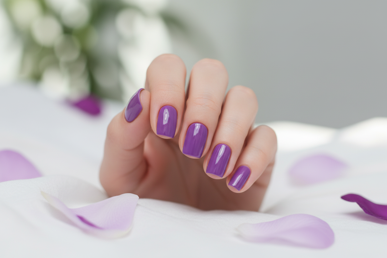 Fresh Purple #186 sfeerbeeld – close-up op wit met paarse bloemblaadjes