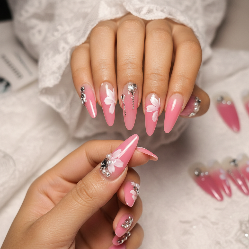 Press on tips #025 applicatie close-up