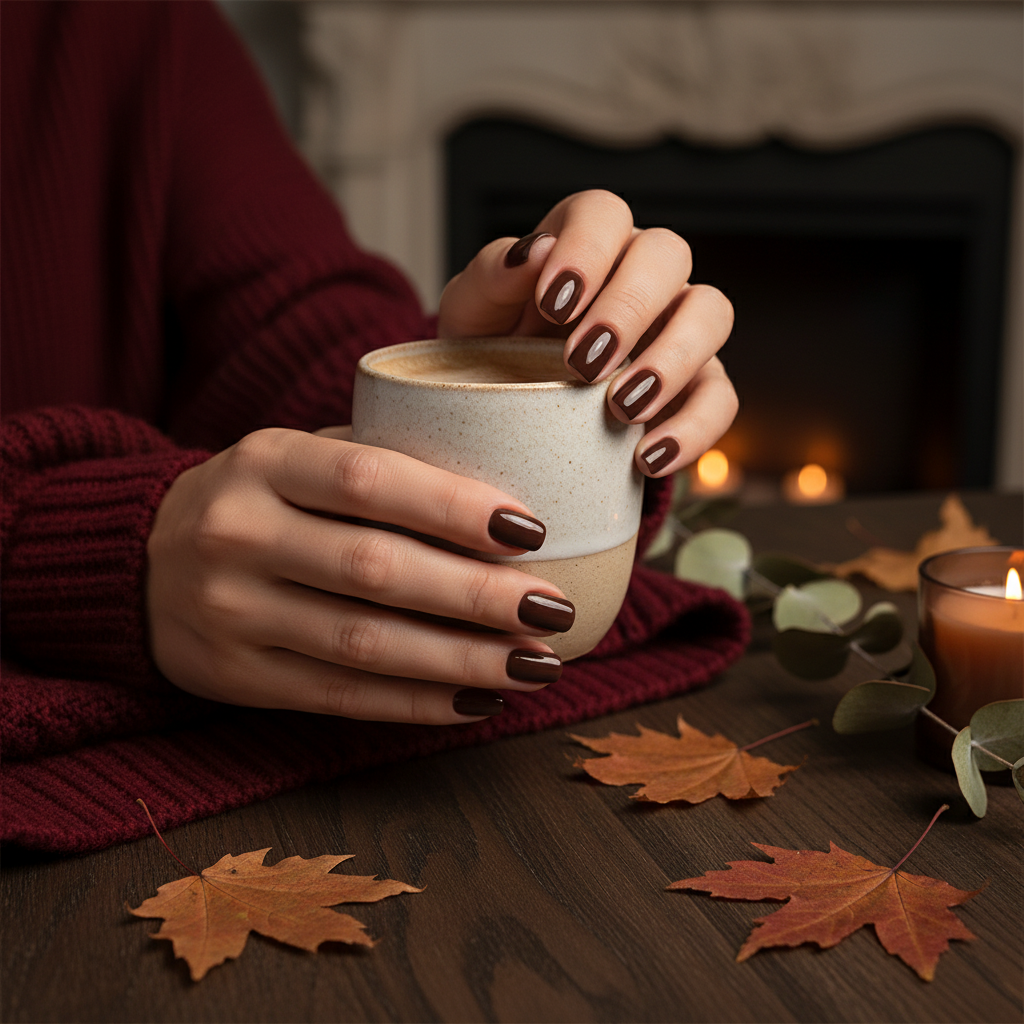 Lifestyle handen chocoladebruine nagels