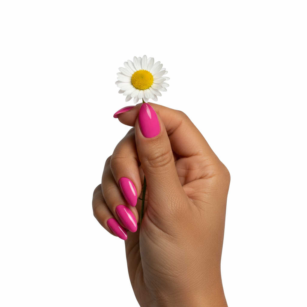 Één hand met bloem