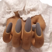 Press-on Nagels #054 – Taupe Mauve Amandel Effen Hoogglans | Quida