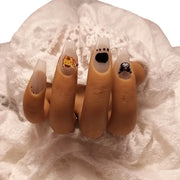 Press-on Nagels #067 – Crème Ballerina met 3D Kuromi, Pikachu, Togepi & Ditto Pokémon Charms | Quida